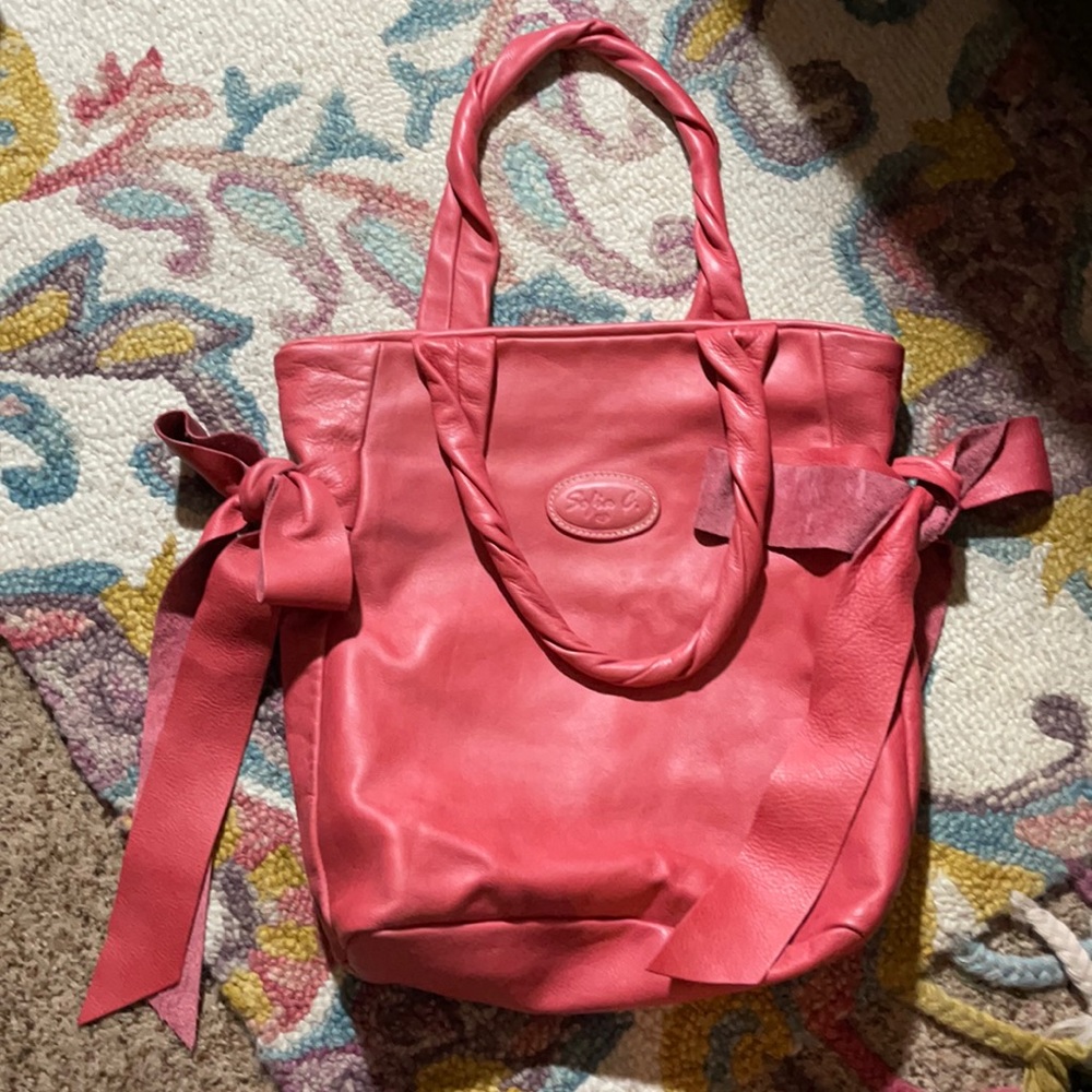 Sofia C. Coral leather handbag